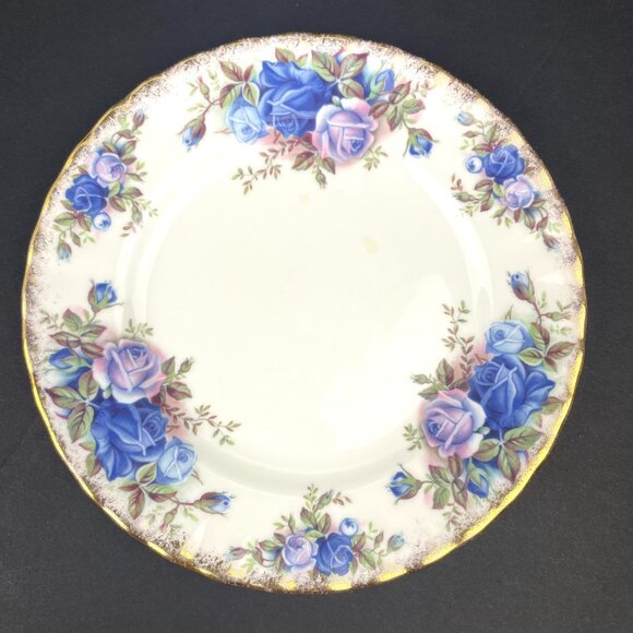 Vtg 1987 Royal Albert Moonlight Rose Bone China Creamer Saucer England - Picture 3 of 12